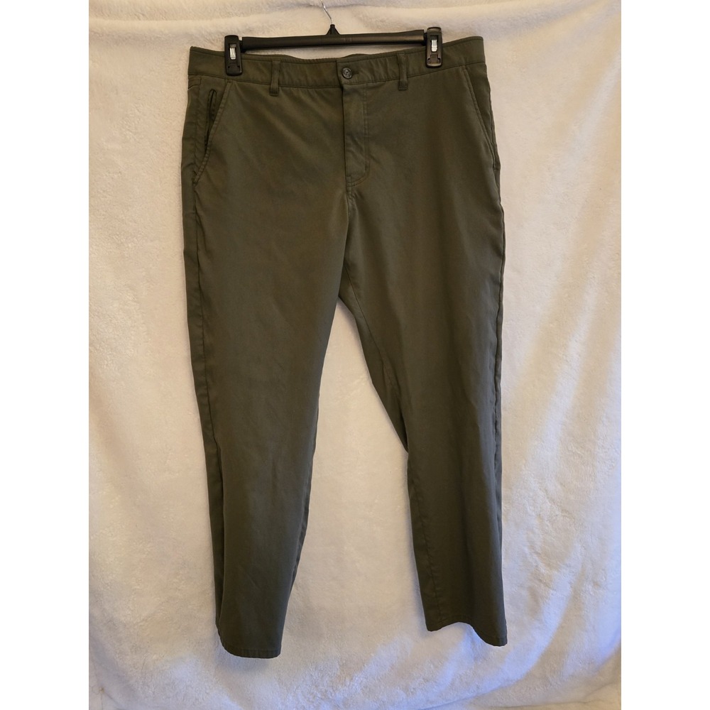 Weatherproof Vintage Mens Pants 38×30 Dark Green Nylon Lightweight Elastic Waist